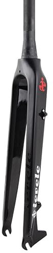 Mountain Bike Forcella Rigida 26 27,5 29 In Fibra Di Carbonio MTB Forcella Freno A Disco Forcelle Rigide 1-1/2 Conico Senza Filettatura Ultralight 9mm QR Forcelle Rigide ( Color : Black , Size : 29''