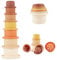 Bieco Silikon Baby Stapelbecher Chocolate Bliss Baby Stapelturm ab 1 Jahr | Stapelbecher Baby bpa frei | Baby Stapelbecher | Stapelturm Baby Stapelspielzeug Stapelsteine baby Mädchen Spielzeug