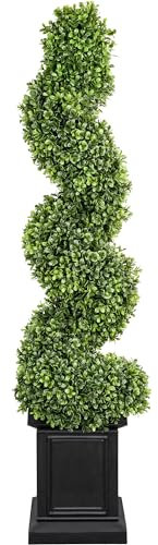 colorspec Künstlicher Buchsbaumbaum, 3,5ft hoch, Verandabaum für draußen mit stabilem Pflanzgefäß, ganzjährig grüne Kunstpflanzen für draußen und drinnen