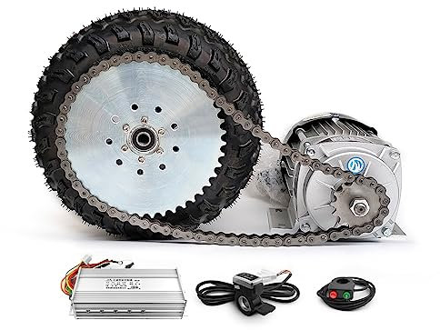L-faster Kit Ruote per carriola con Motore brushless con Ingranaggi da 25,4 cm, 48 V, 500 W, (Max 5kph)