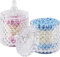 ALAMHI Qtip Halter Glas Apotheker Gläser mit Deckel Badezimmer Zubehör Eitelkeit Veranstalter und Make-up Lagerung für Wattestäbchen, Ball, Make-up Schwämme, Badesalz, Kanister Spender, 2 Pack