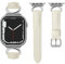 mxiixnai Correa para Apple Watch, Correa de Cuero Compatible con 49mm 46mm 45mm 44mm 42mm, Apple Watch Band para iWatch Series Ultra 2/1 SE 10 9 8 7 6 5 4 3 2 1,Luz Estelar/Plata