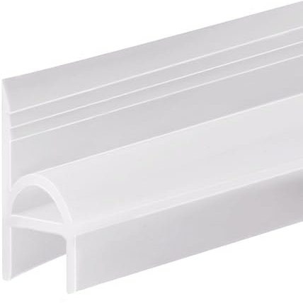 Tira de sellado para puerta de ducha, 300 cm, suave, sin marco, para detener fugas, H con tira de sellado de silicona semicircular, para cristal de 8 mm de grosor