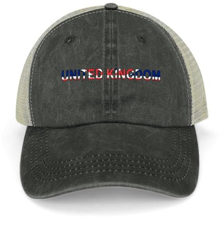 Yelolyio Outdoor Cap Herren Mesh Back Ballcap United Kingdom Flag Cotton Caps United Kingdom Caps Baseball Caps Angeln Hüte Mesh Caps Outdoor Sport Caps Schwarz, Schwarz , 1-5