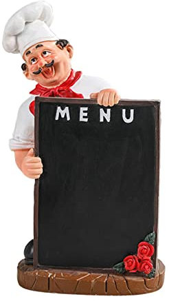 Duiaynke Koch Statue Skulptur Harz Chef Figur Ornament für Tischplatte Küche Dekoration (links 17 x 13 x 30,5 cm)
