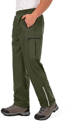 Jogwits Regenhose Herren Fahrrad Wasserdicht Leichte Winddicht Reflektierende Winter Outdoorhose zum Wandern Camping Golf Angeln