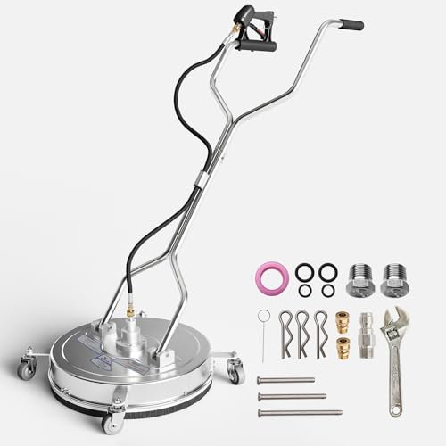 Roomark 50cm Idropulitrice per Superfici con 4 ruote, Pulitrice Lavapavimenti in Acciaio Inox, Alta Pressione Massima circa 276 bar, Idropulitore per Pavimenti Superficie Giardino
