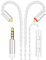 Premium HiFi IEM Cable with Mic – Silver-Plated 3.5mm to MMCX Cable - Lossless Sound for Shure SE215/315/425/535/846 & Vibes 201/202 - Tangle-Free in-Ear Monitor Cable - 55 Silver (HC001M)