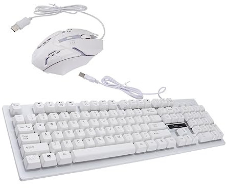 KONTONTY 1 Juego de Teclado Y Mouse Mecánicos para Juegos con Cable USB Accesorios para Juegos de Alto Rendimiento con Sensación Mecánica Y Teclas Retroiluminadas para Mejorados