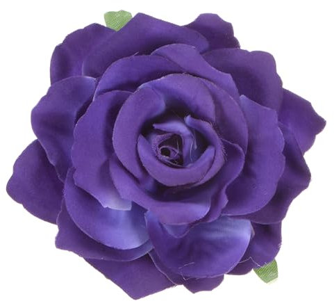 M METERXITY Pince à Cheveux en Forme de Rose, Épingle à Cheveux en Tissu Floral de 4,33 Pouces pour Mariage/Accessoires pour Cheveux de Femmes pour La Tête [11 cm, Violet Foncé]