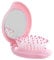 Dimeho Mini spazzola per capelli con specchio spazzola per capelli per borsa pieghevole specchio da viaggio specchio compatto pettine rotondo portatile tascabile spazzola per capelli per donne (rosa)