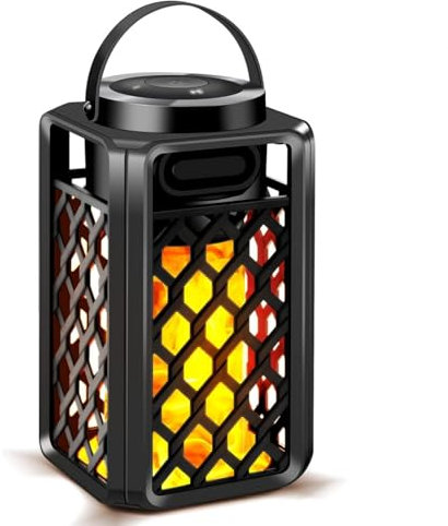 ALOTFINNE Bluetooth Lautsprecher mit LED Flammenlicht, Tragbare Outdoor Lautsprecher, IP65 Wasserdicht, Stereo Sound für Terrasse, Garten, Camping, Geburtstagsgeschenk für männer(Ohne Einsteckstab)