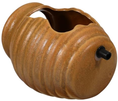 IMIKEYA Olla De Barro con Agua Circulante Escupedores De Estanques Fuente De Interior Fuente Escupidora De Estanque Fuente De La del Jardín Cerámica Light Brown