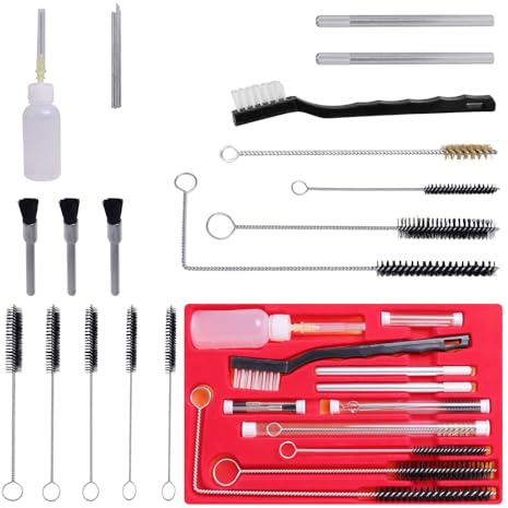 Namvo 22 Pcs Spray Tool Cleaning and Maintenance Kit Professional Paint Sprayer Cleaning Brush Set with Storage Case for Air Tools and Gravity Airbrush