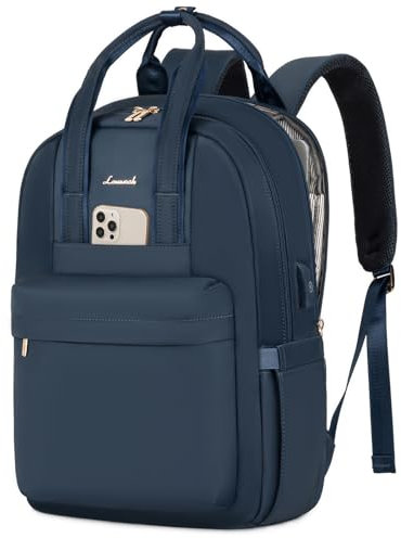 LOVEVOOK Backpack Womens, 15.6 inch Laptop Rucksack Bag for Women, Waterproof Ladies Backpacks School Bags with USB Port & Anti-theft Zipper, Fashion Back Pack for Uni Work Travel, Blueish Green