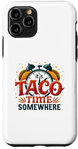 Hülle für iPhone 11 Pro It's Taco Time Somewhere Lustiges Uhr-Taco-Design