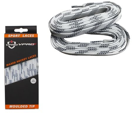 VPRO Gewachste Eishockey-Schnürsenkel in verschiedenen Farben,Eishockey-Schlittschuh-Schnürsenkel sind das perfekte Geschenk für Sportbegeisterte (Schwarz-weiß, 96“)