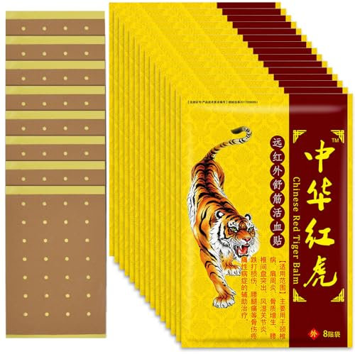 104 Stück Schmerzlinderung Patch,Chinesische Ferninfrarot Pflaste, pain relief patch,Tiger Soreness Relief Patch, Schnelle und Lang anhaltende Schmerzlinderung für Muskeln und Gelenke
