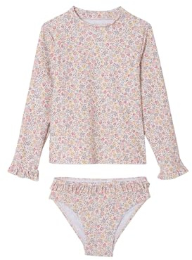 Vertbaudet Mädchen-Set mit UV-Schutz: Badeshirt & Bikinihose mit Rüschen