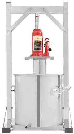 KAUITOPU Obstpresse 12L, Weinpresse aus Stahl Fruchtpresse Saftpresse Beerenpresse für Saft, Apfelwein, Wein, Olivenöl