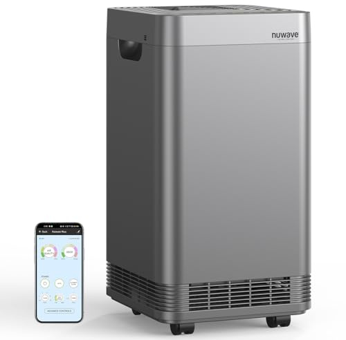 Nuwave Forever Plus Luftreiniger für zu Hause mit waschbarem Filter, massive Zonen bis zu 3,210 Quadratmeter, ersetzt nie das Luftfiltersystem, kein Abfall, kein Ersatz von