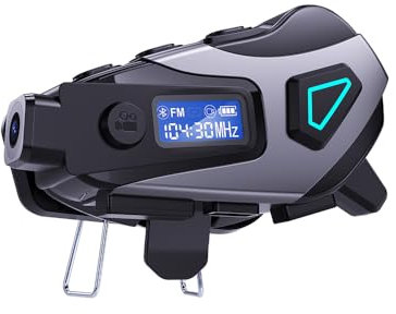 OBEST Casque de moto Bluetooth avec caméra HD 1080p, casque Bluetooth, étanchéité IPX8, écran LCD, pour sport et extérieur