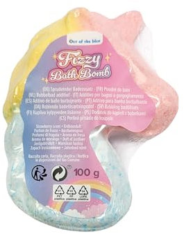 Herz & Heim® Badebombe Einhorn – Bunte Sprudelbad-Kugel mit Erdbeerduft – 100 g Regenbogen-Einhorn Badekugel für Kinder & Erwachsene