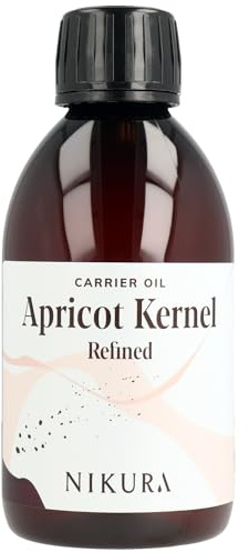 Nikura Apricot Kernel Oil (Refined) - 250ml | for Skin, Hair, Body, Face | Moisturising Carrier Oil | Vegan & UK Made | BPA Free