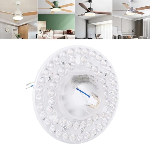 Haofy Luz de Techo LED Regulable 18W 3CCT (3000K/4000K/6000K), Kit de Repuesto con Placa PC para Ventiladores de Techo, 230V