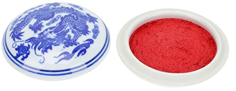DOITOOL Kalligraphie-stempelkissen Aus Keramik Rot-tintenpaste Mehrzweck-stempelkissen Kunstwerk-stempelkissen Für Anfänger Und Profis