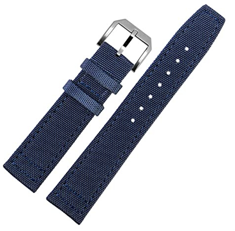 für IWC Pilot Spitfire Timezone TopGun-Armband, grüne Schwarze Gürtel, Armbanduhrenarmbänder, 20 mm, 21 mm, 22 mm, Nylon-Canvas-Stoff-Uhrenarmband (Farbe: Grün Schwarz, Größe: 22 mm)