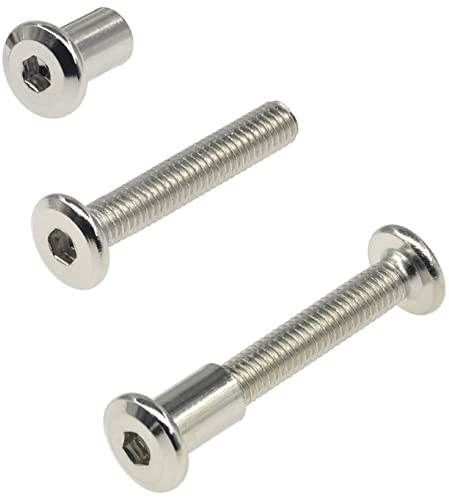 30 Sets M6*35 Hex Socket Furniture Pair-Locking Connection Screws Bolts Nuts (30)