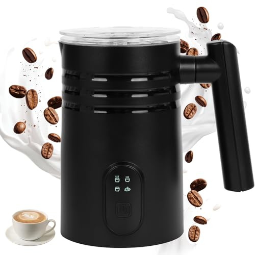 Wellehomi Electric Milk Frother 4-in-1, 350ml Automatic Milk Frother with 304 Stainless Steel & Non-Stick Coating for Hot and Cold Milk Foam, Hot Chocolate Maker for Coffee, Cappuccino, Latte at Home
