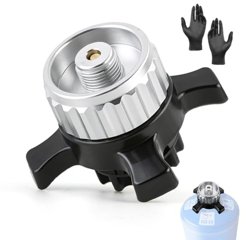 Gaskartuschen Adapter für Campingaz CV Easy Clic/ Easy Clic Plus auf EN417 Schraubventil Gasadapter für CV300 Plus CV470 Plus aus Messing und Metalllegierung für Campingkocher Accessory Replacement