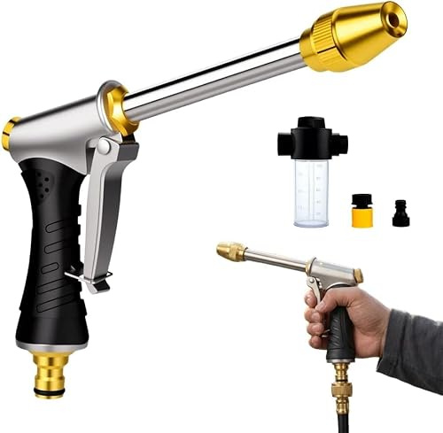 Idropulitrice portatile, 2026 pistola acqua alta pressione, Pistola ad alta pressione per tubo da giardino, Pistola Irrigazione Giardino, Idropulitrice ad acqua per lavaggio auto, terrazza，B