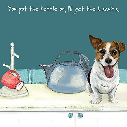 Jack Russell Terrier dog BLANK Birthday or any occasion Card - Put The Kettle On