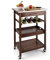 KLARSTEIN Vermont - Carrello da Cucina, 4 Piani, Supporto per Bottiglie, con Cassetto, Ripiano con Vassoio Estraibile, Superficie di Appoggio,Freni di Arresto, Legno