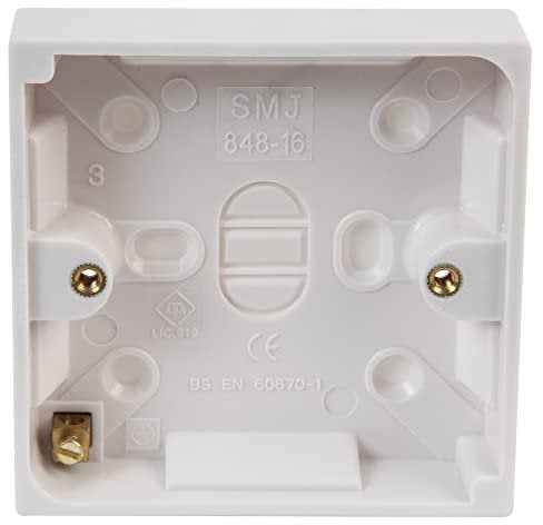 Pro Elec PE01009 1-Gang White Surface Mount Pattress Box 16mm