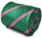 Frederick Thomas bottle green with pink stripe tie with floral design to the rear