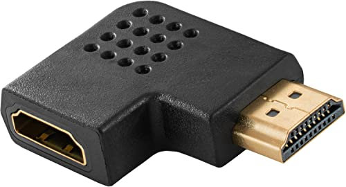 POPPSTAR 1x HDMI Winkelstecker 270 Grad horizontal (TV Winkeladapter Eck, Stecker auf Buchse, 4k UHD 2160p), Winkel Adapter für Verlängerung Kabel, vergoldete Kontakte
