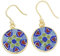Millefiori Runde Ohrringe - Gold