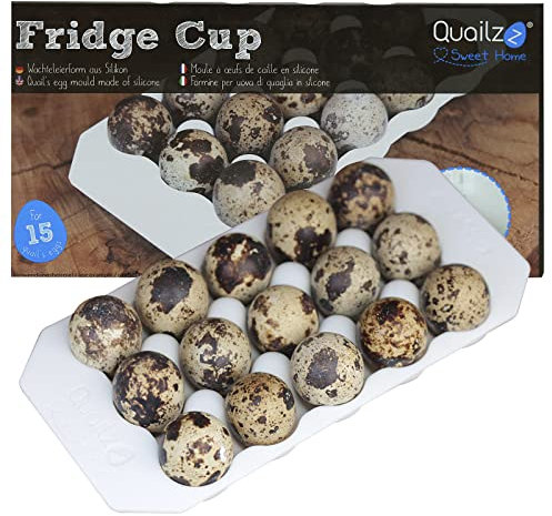 Quailzz Fridge Cup, Wachteleierschale - Farbe: White -Eierhalter Kühlschrank - Silikon abwaschbar wiederverwendbar
