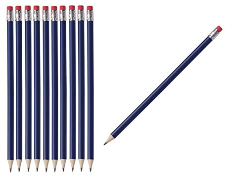 25 Bleistifte mit Radierer / HB / ohne Herstellerlogo / Farbe: lackiert blau