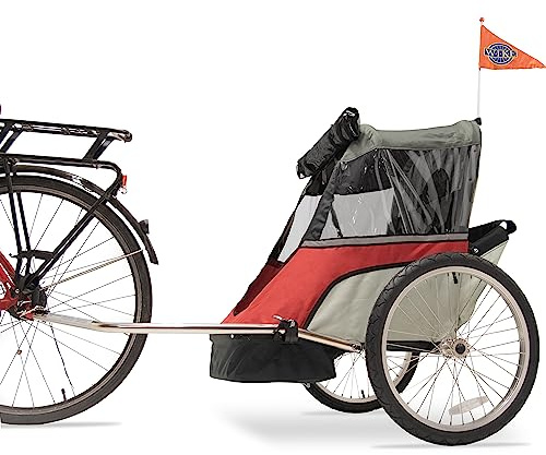Wike Junior - Rimorchio per bicicletta per bambini, rosso ciliegia (rosso ciliegia)