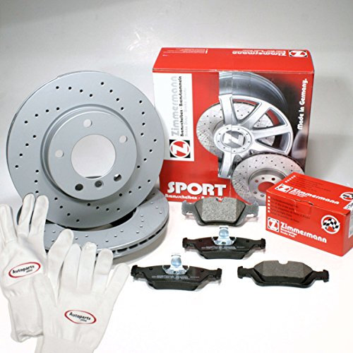 Autoparts-Online Set 60008579 Zimmermann Sport Bremsscheiben COAT Z gelocht/Bremsen + Bremsbeläge vorne