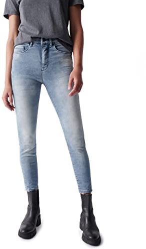Salsa Jeans Faith, Push IN, Cropped Hose, IN GEWASCHENEM Denim