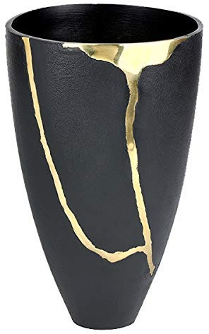 Lambert - Vase - Dekorationsobjekt - Kuori - Anthrazit Gold - Maße (ØxH): 22 x 35 cm