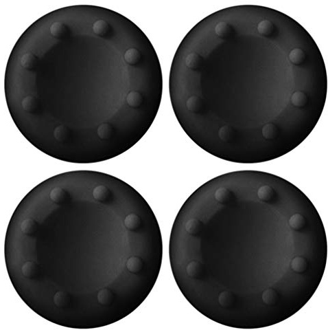 Neuvikter 4 Stück für PS4 PS3 PS2 Xbox 360 ONE Controller Gummi Silikon Kappe Thumbstick Thumb Stick X Cover Case Skin Joystick Grip Grips schwarz