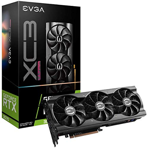 EVGA 08G-P5-3755-KR GeForce RTX 3070 XC3 Ultra Gaming, 8GB GDDR6, iCX3 Cooling, ARGB LED, Placa Trasera de Metal