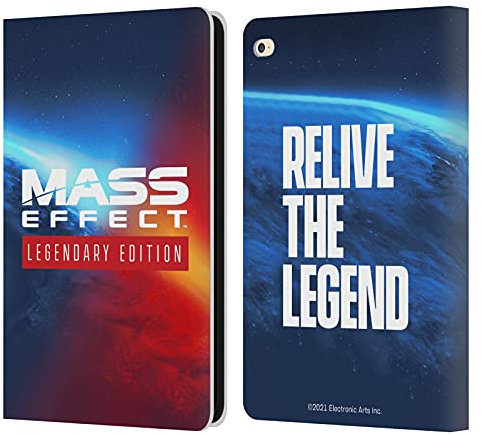 Head Case Designs Funda de piel con logotipo de EA Bioware de efecto masivo con diseño de gráficos legendarios, compatible con Apple iPad Air 2 (2014)